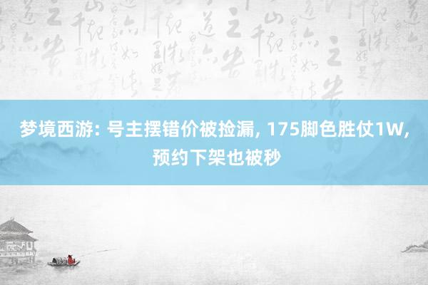 梦境西游: 号主摆错价被捡漏, 175脚色胜仗1W, 预约下架也被秒