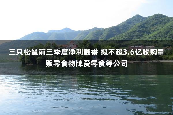 三只松鼠前三季度净利翻番 拟不超3.6亿收购量贩零食物牌爱零食等公司