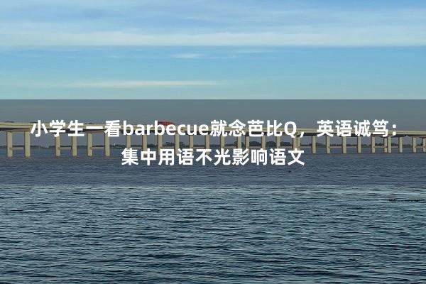 小学生一看barbecue就念芭比Q，英语诚笃：集中用语不光影响语文